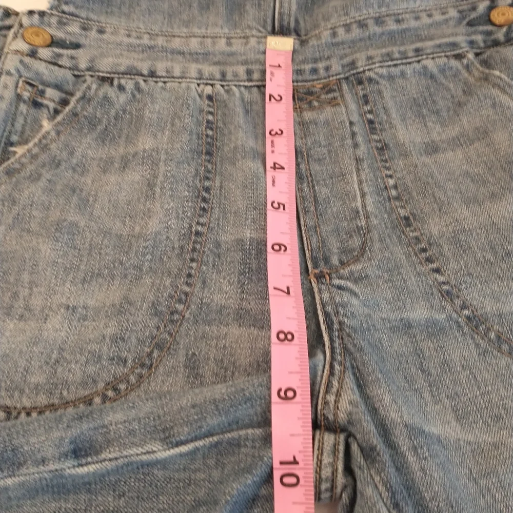 Paper denim cloth short overalls, size 1